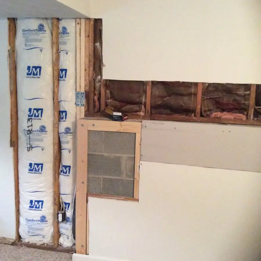 Wall insulation replacement during Contents Cleaning & Restoration in New Scotland